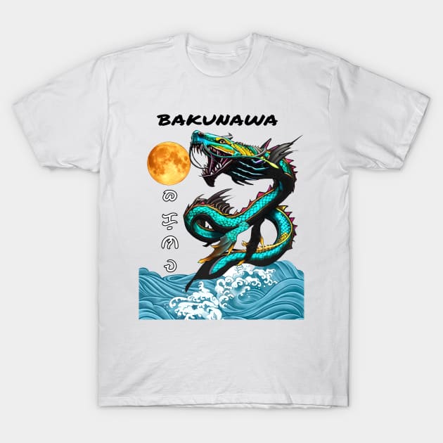 Sea Serpent Moon Eater Graphic Design T-Shirt by RookTops